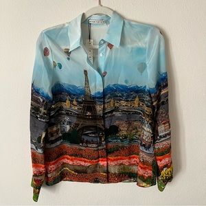 Alice + Olivia Silk Scenic Shirt